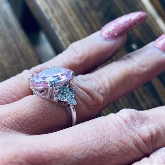 CZ Rhodium Over Sterling Silver Ring 16.13ctw - Picture 5 of 8